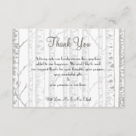 Winter Birch Wood Dank u wel Bedankkaart