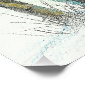 Winter Birches gekleurd potlood Art Perfect Poster (Hoek)
