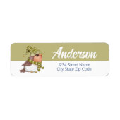Winter Bird Holiday Return Address Label (Voorkant)