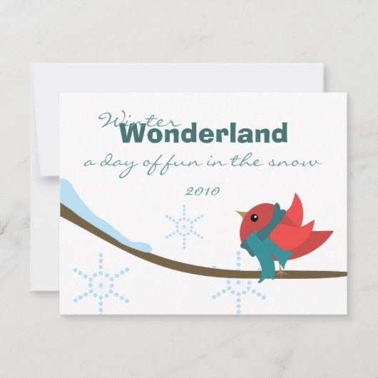 Winter Bird Kaart (Voorkant)