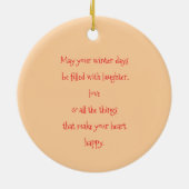 Winter Bird Keramisch Ornament (Achterkant)