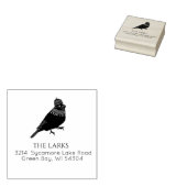 Winter Bird Kerstfeestdag - Adres Rubberstempel (Gestempeld)