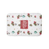 Winter Bird Kersttufted Titmouse Persoonlijk Badmat (Voorkant)