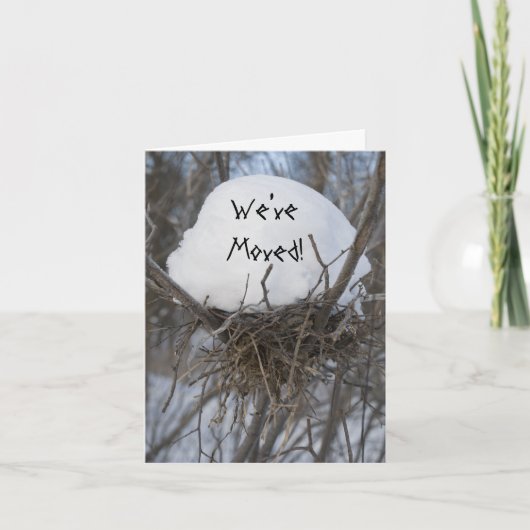 Winter Bird Nest Change of Address Aankondiging (Voorkant)