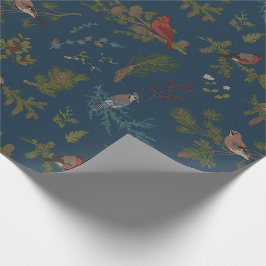 Winter Bird Pattern Gift Cadeaupapier (Hoek)