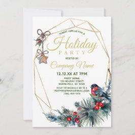  Winter Bird Pine Corporate Holiday Party Kaart