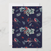 Winter Bird Pine Corporate Holiday Party Kaart (Achterkant)