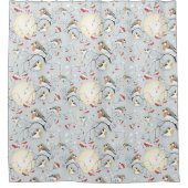 Winter Birds Pattern Douchegordijn (Voorkant)