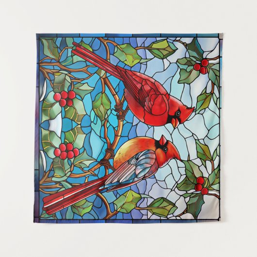 Winter Birds Tapestry Wandkleed (Voorkant (horizontaal))