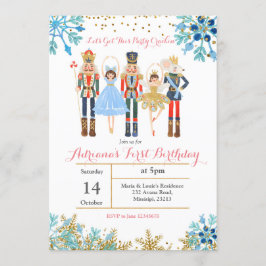 Winter Birthday Invitation Nutcracker Kaart