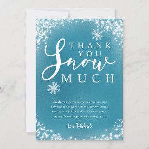 Winter Birthday Party Boy Dank je sneeuwkaart Bedankkaart