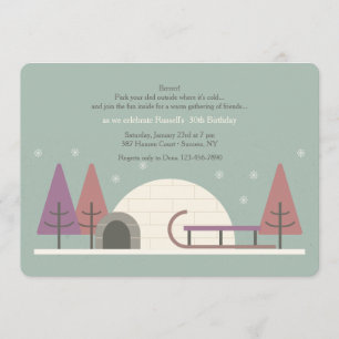 Winter Birthday Party Invitation Kaart