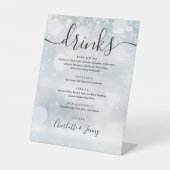 Winter Black Signature Script Drankkaart Reclamebord Met Voetstuk (Voorkant)