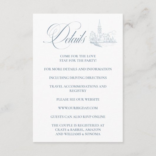 Winter Blau Bijkaart Details Informatiekaartje (Voorkant)