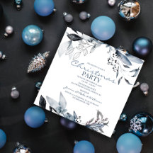 Winter Blauw Aquarel | Kerstvakantiefeest