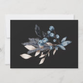 Winter Blauw Bloemen Monogram Stationery Note Kaar Notitiekaartje (Achterkant)