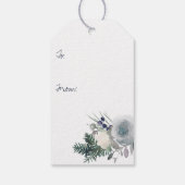 Winter Blauw Boeket Vakantie Cadeaulabel (Achterkant)