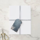 Winter blauw en wit bruiloft dank u cadeaulabel (Met Touw)