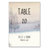 Winter blauw en wit bruiloft kaart (Achterkant)