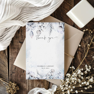 Winter Blauw gebladerte foto dank u kaart