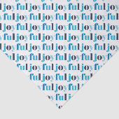 Winter Blauw "Joyful" Typografie Kerstmis Tissuepapier (Detail)