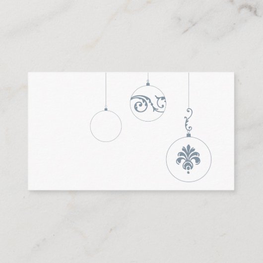 Winter Blauw Kerstmis Bauble Wishing Well Informatiekaartje (Achterkant)