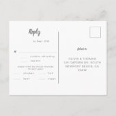 Winter Blauw Minimalistische Sneeuwvlok Trouwmaalt Uitnodiging Briefkaart (Achterkant)