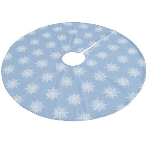 Winter Blauw Muziek Note Sneeuwvlok Patroon Fleece Kerstboom Rok