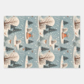 Winter Blauw set van 3 Inpakpapier Vel (Voorkant)