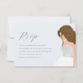 Winter Blauw Sneeuwwitje Quinceanera Verjaardag QR RSVP Kaartje (Voorkant)