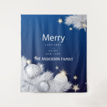 Winter blauw wit Kerstmis ster boom decoraties