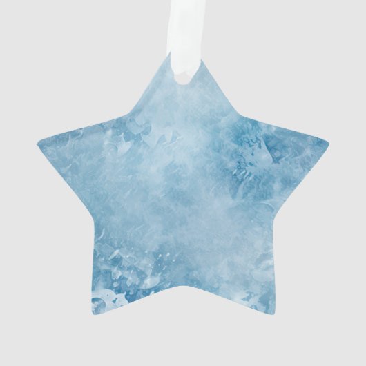 Winter Blauw Witte Sneeuwvlokken Kerstmis Ornament (achterkant)