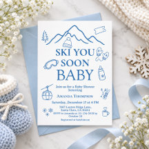 Winter Blauwe Jongen Ski Je Binnenkort Baby Borrel