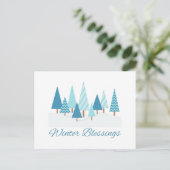 Winter Blessings Briefkaart (Staand voorkant)