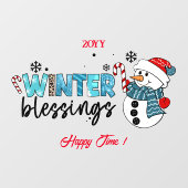 Winter Blessings Customize Raamsticker (Vel)