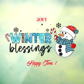 Winter Blessings Customize Raamsticker (Vel 3)