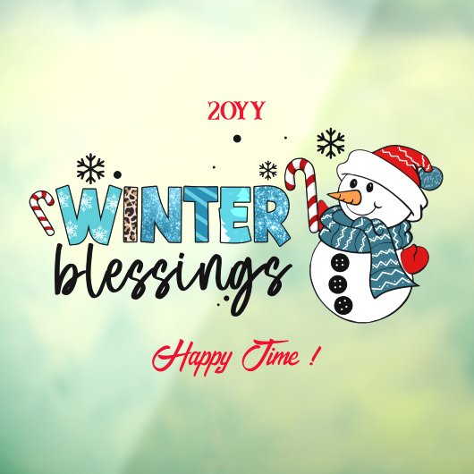 Winter Blessings Customize Raamsticker (Vel 3)
