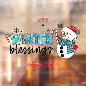 Winter Blessings Customize Raamsticker (Vel 2)