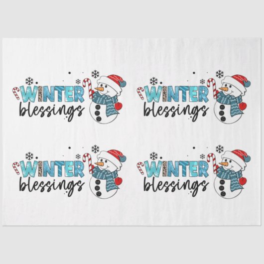 Winter Blessings Customize Tissuepapier (Voorkant)