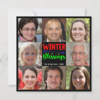 Winter Blessings kerstfamilie Foto collage