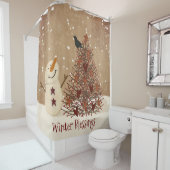 Winter Blessings Snowman Shower Curtain Douchegordijn (In situ)
