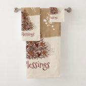 Winter Blessings Snowman Towel Set Bad Handdoek (Insitu)
