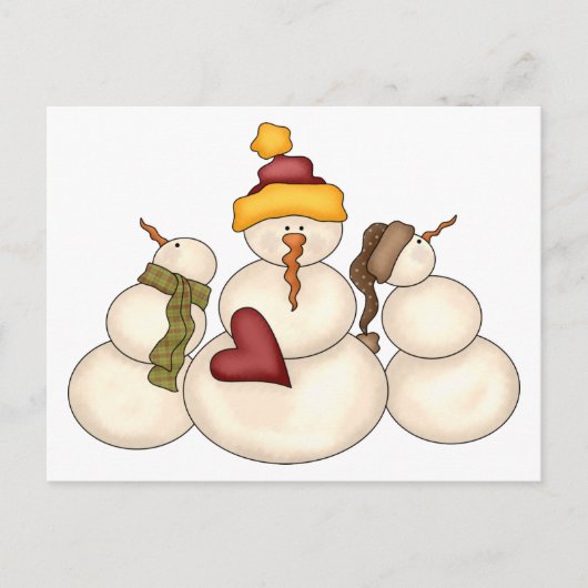Winter Blessings ・ Snowmen Briefkaart (Voorkant)