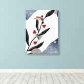 Winter Bloem Abstract Canvas Afdruk (Insitu (Houten vloer))