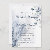 Winter Bloem Blue & Zilver Bruidsmeisje Feest Kaart (Voorkant)