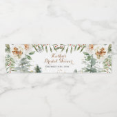 Winter Bloem Bruidsfeest Waterfles Etiket (Enkel label)