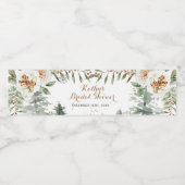 Winter Bloem Bruidsfeest Waterfles Label Etiket (Enkel label)