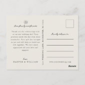 Winter bloem bruiloft foto dank u briefkaart (Achterkant)