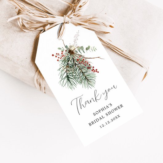 Winter Bloemboeket  Cadeaulabel