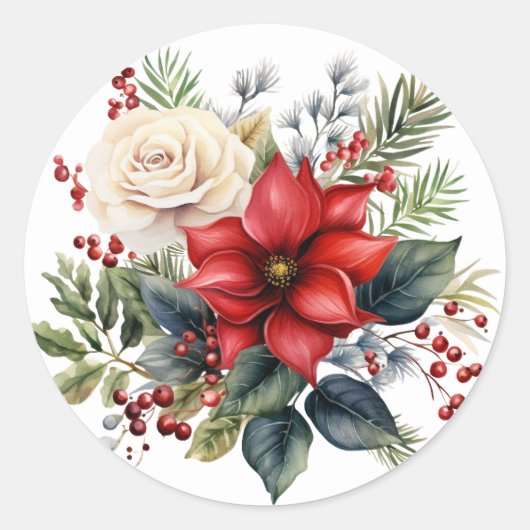 Winter Bloemen Boeket Stickers (Voorkant)